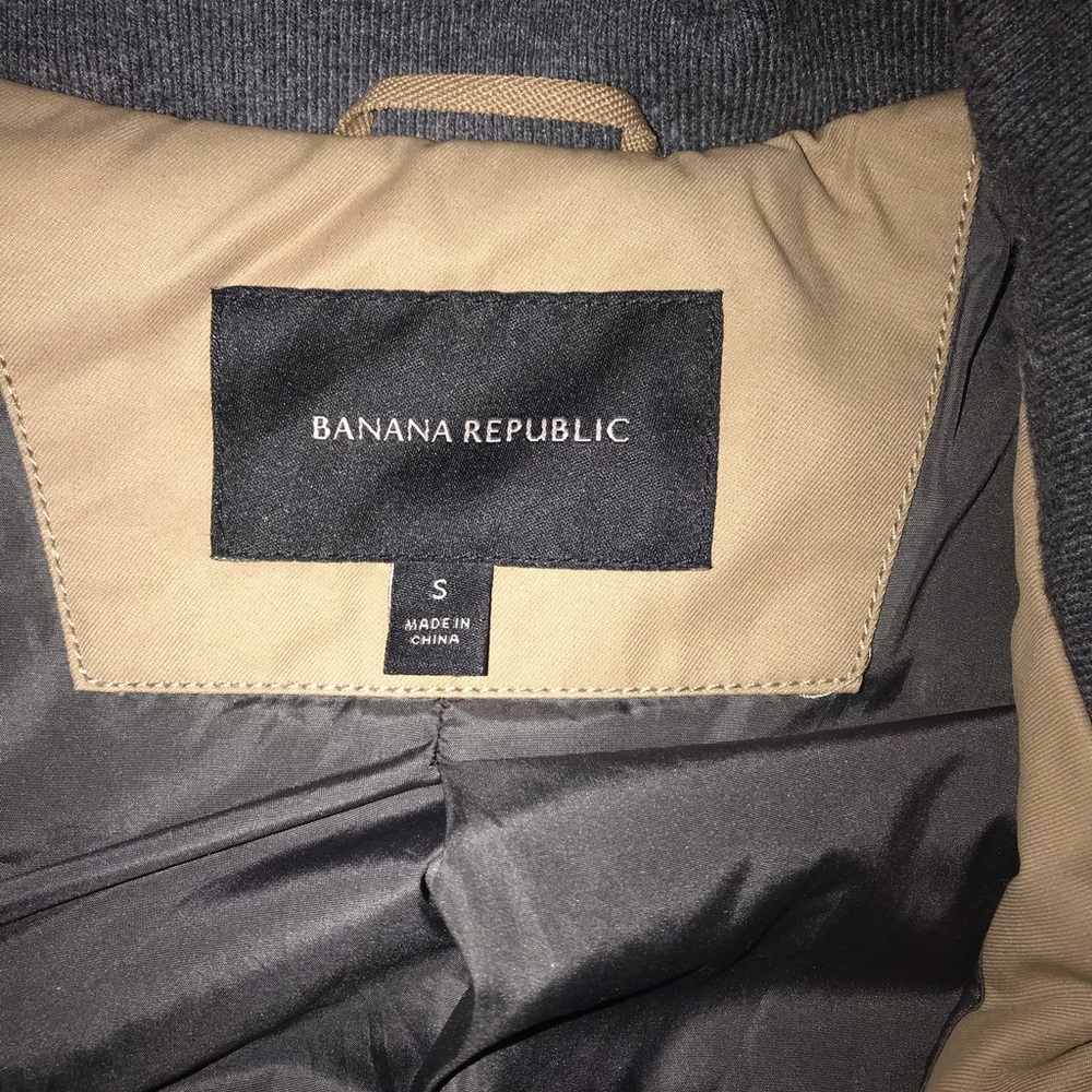 Tan banana republic jacket.